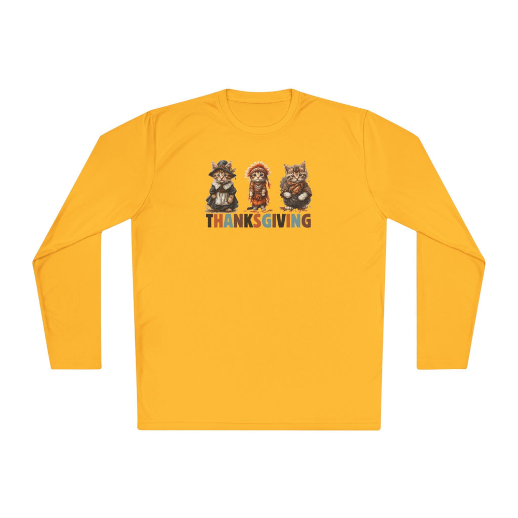 Thanksgiving Cat Themed Long Sleeve Tee for Unisex Wear