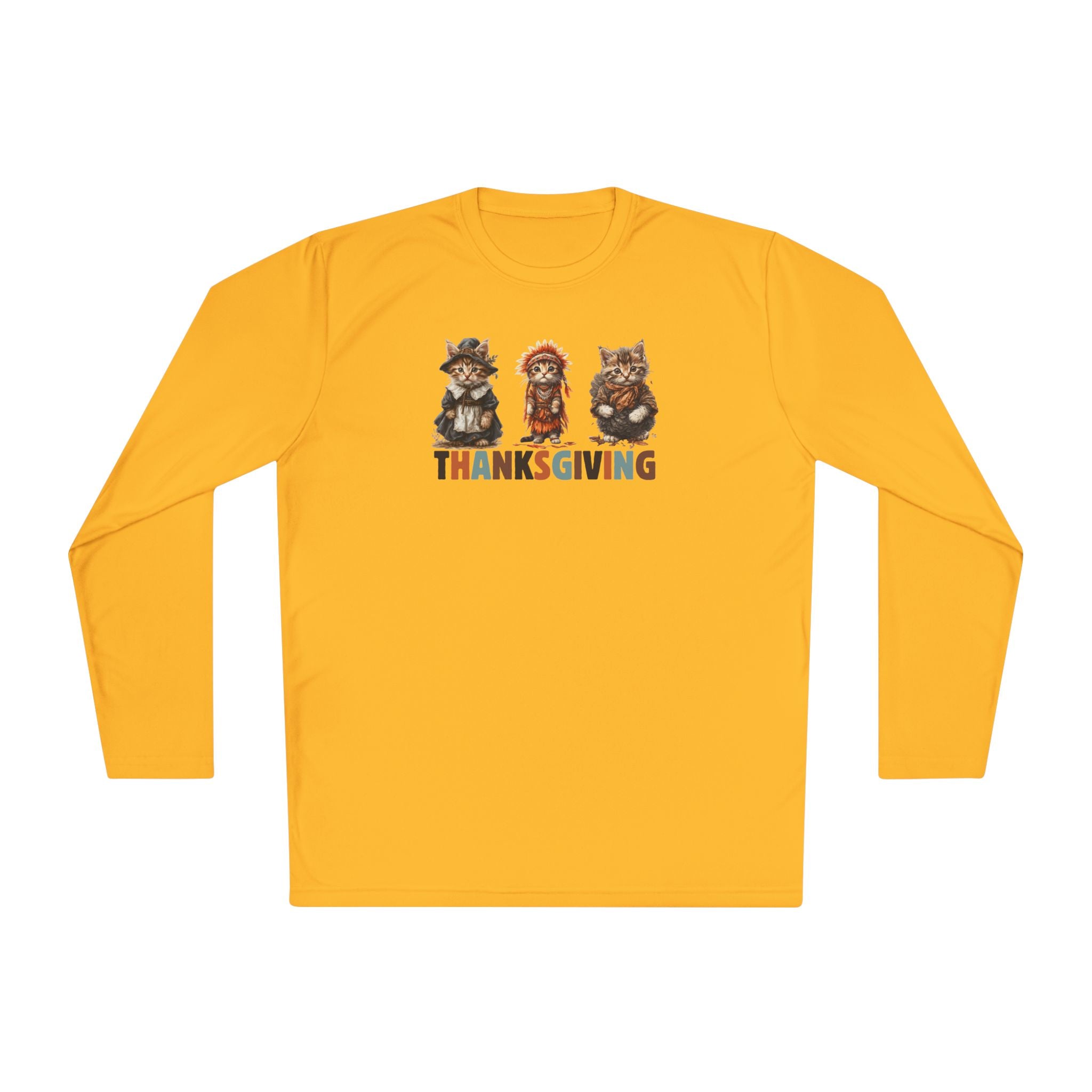 Thanksgiving Cat Themed Long Sleeve Tee for Unisex Wear