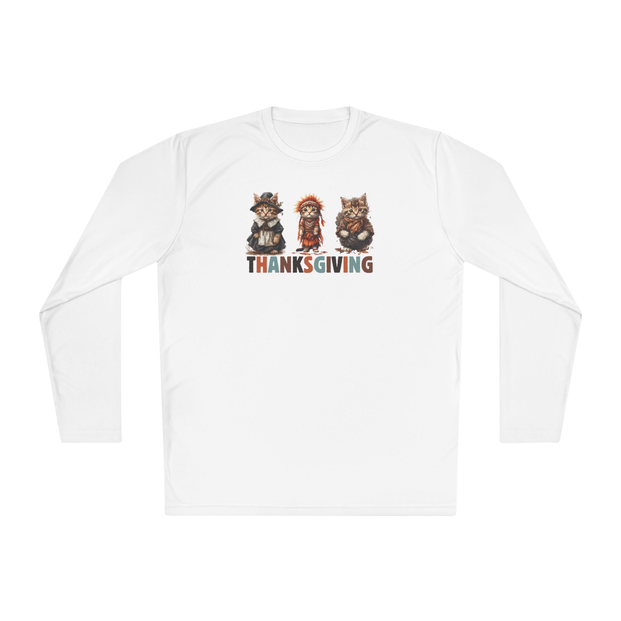 Thanksgiving Cat Themed Long Sleeve Tee for Unisex Wear