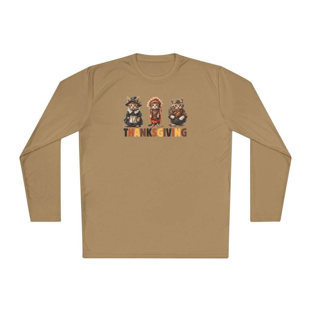 Thanksgiving Cat Themed Long Sleeve Tee for Unisex Wear