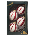 Krebs Value Glass Ball 4 pack - Peppermint Stripe