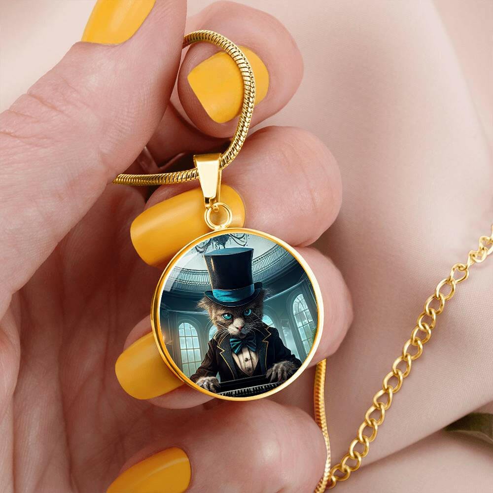 Top Hat Cat Necklace
