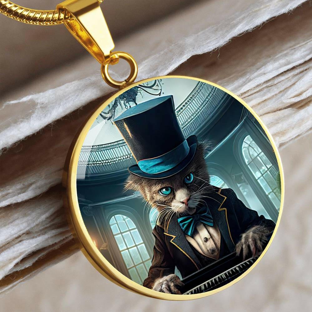 Top Hat Cat Necklace