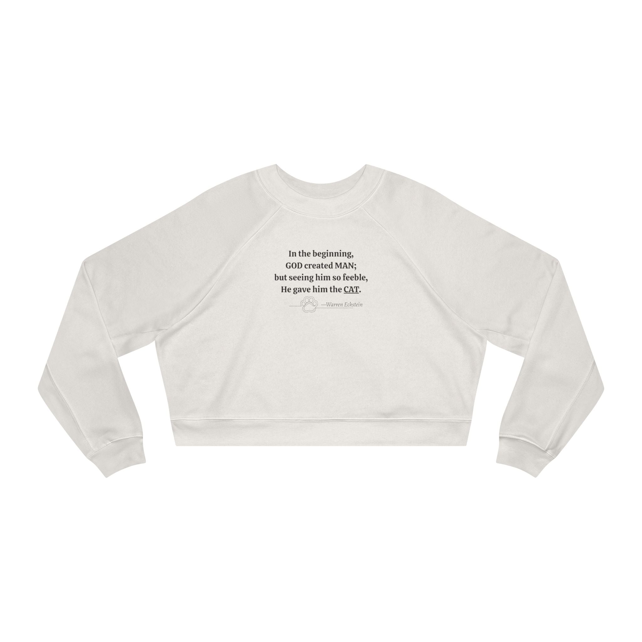 God Created Cats Trendy Cropped Fleece Pullover