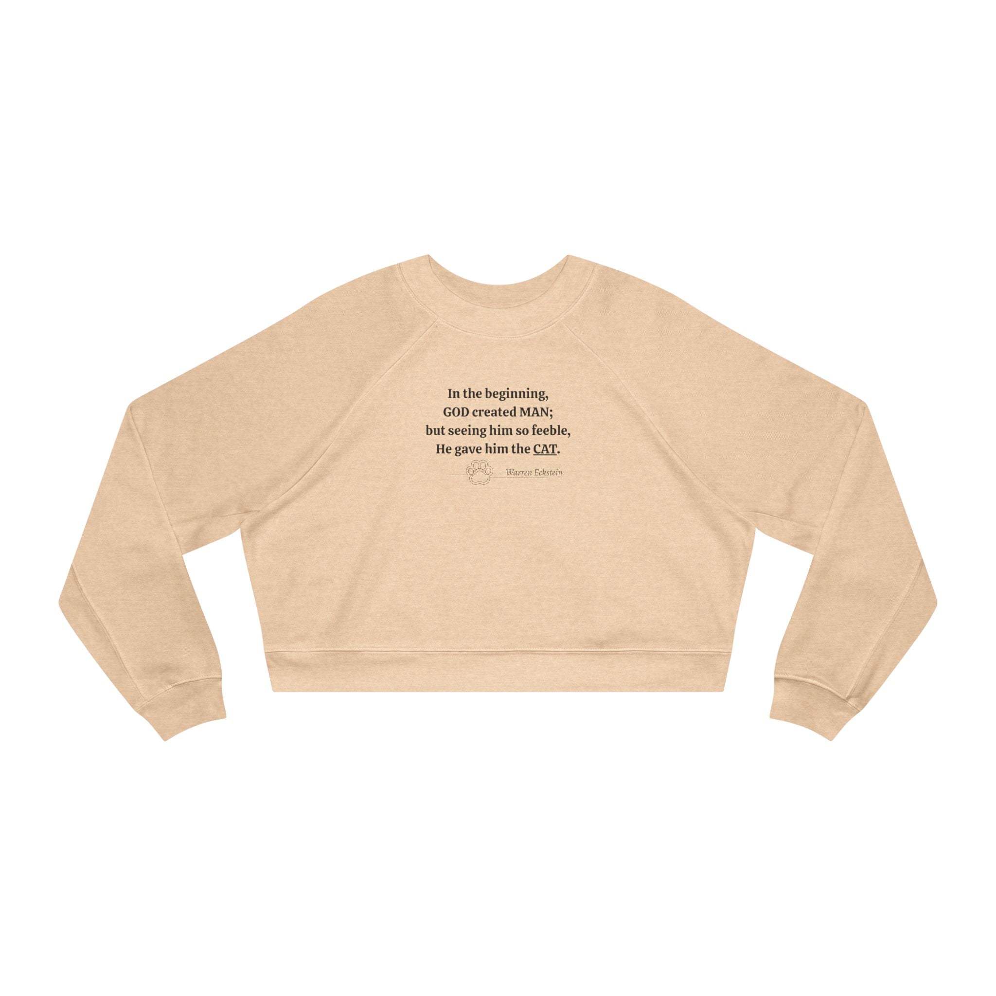 God Created Cats Trendy Cropped Fleece Pullover