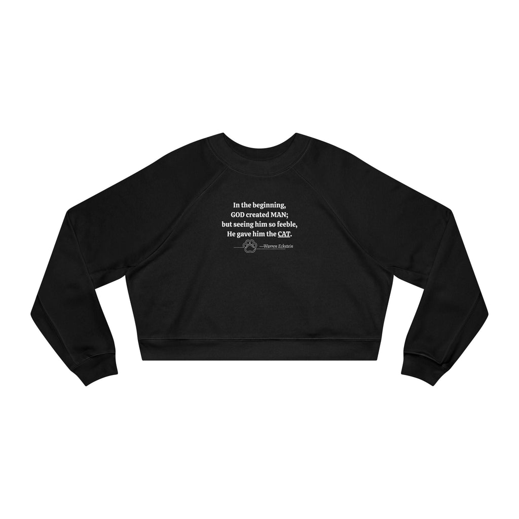 God Created Cats Trendy Cropped Fleece Pullover