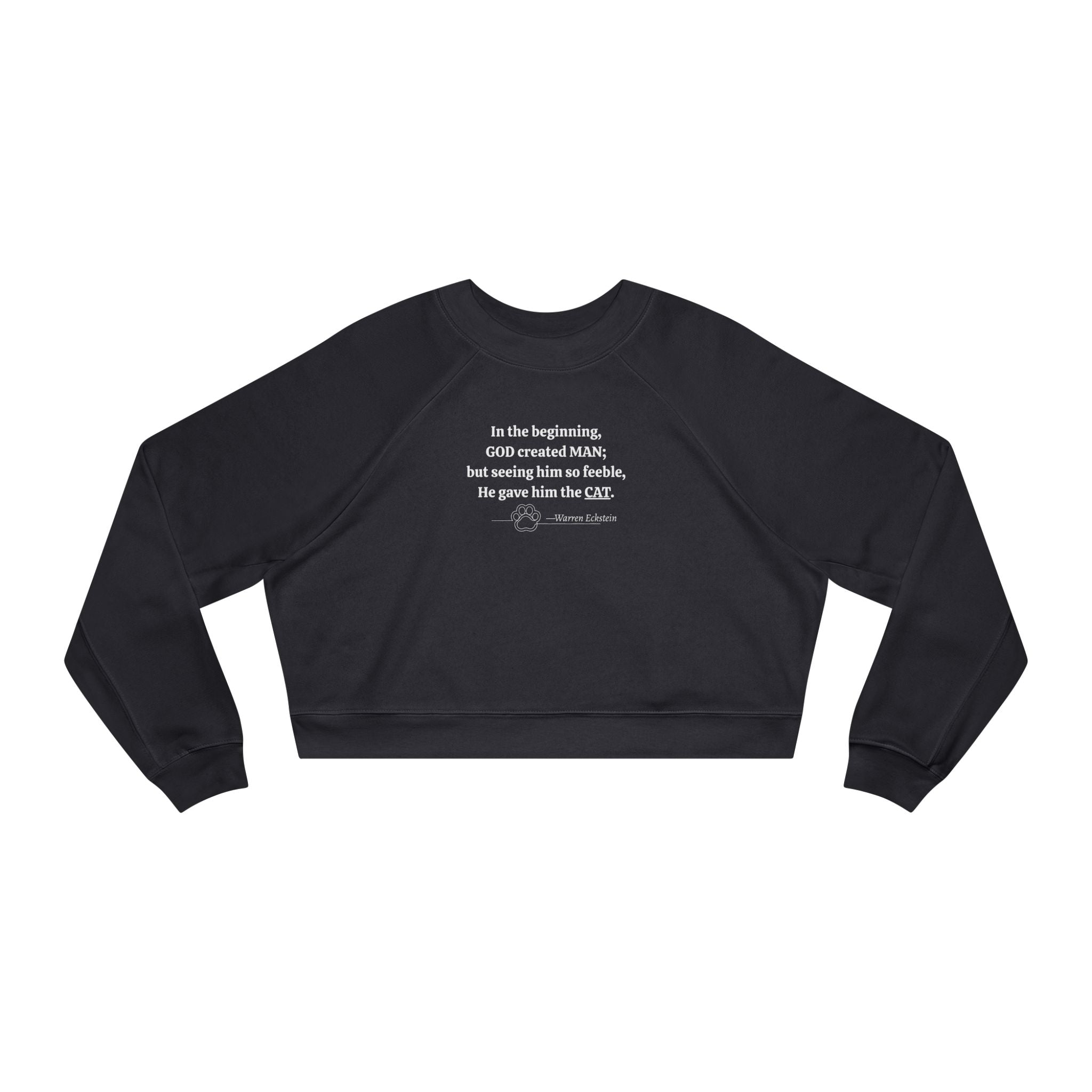 God Created Cats Trendy Cropped Fleece Pullover