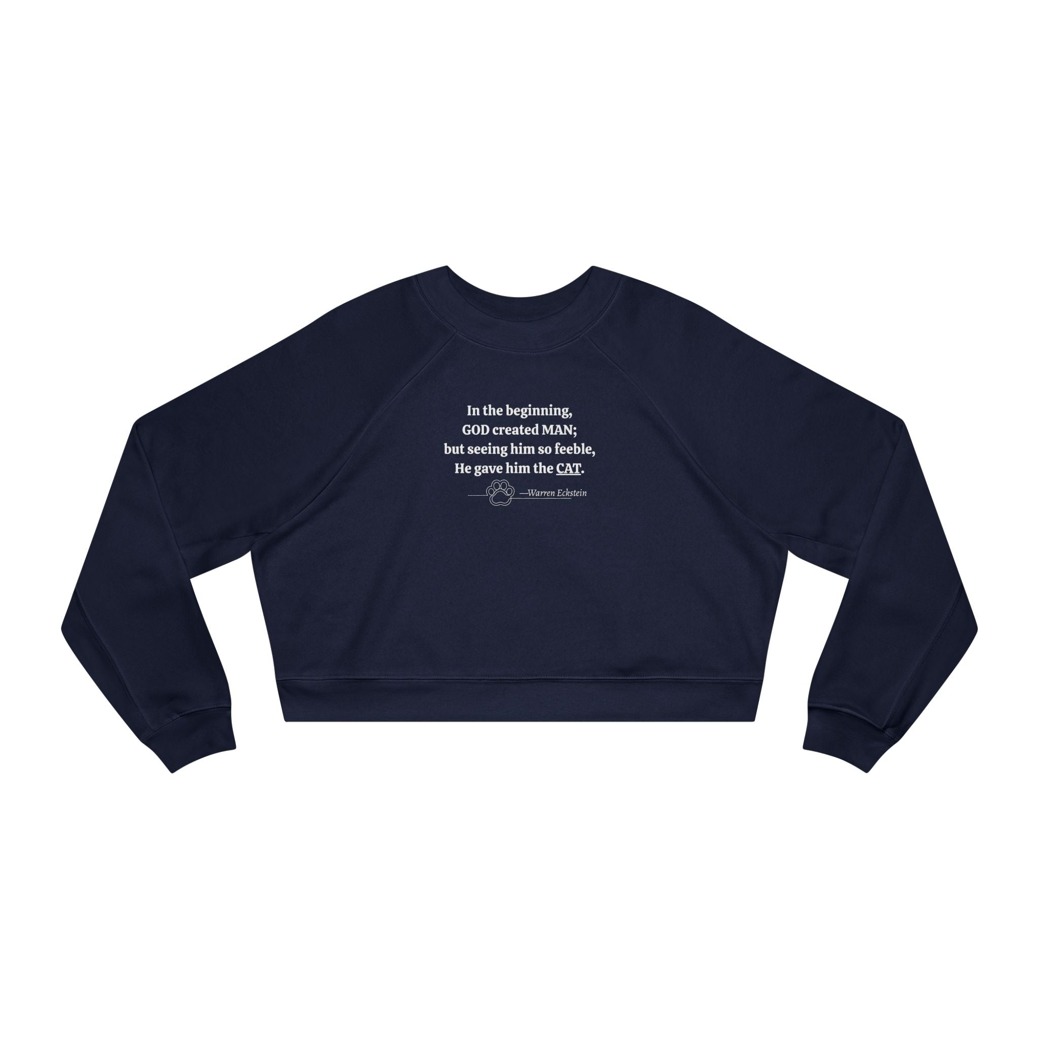 God Created Cats Trendy Cropped Fleece Pullover
