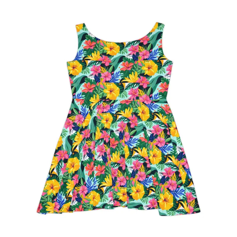 Ocean State Styles Skater Dress Tropical Bloom Floral Print