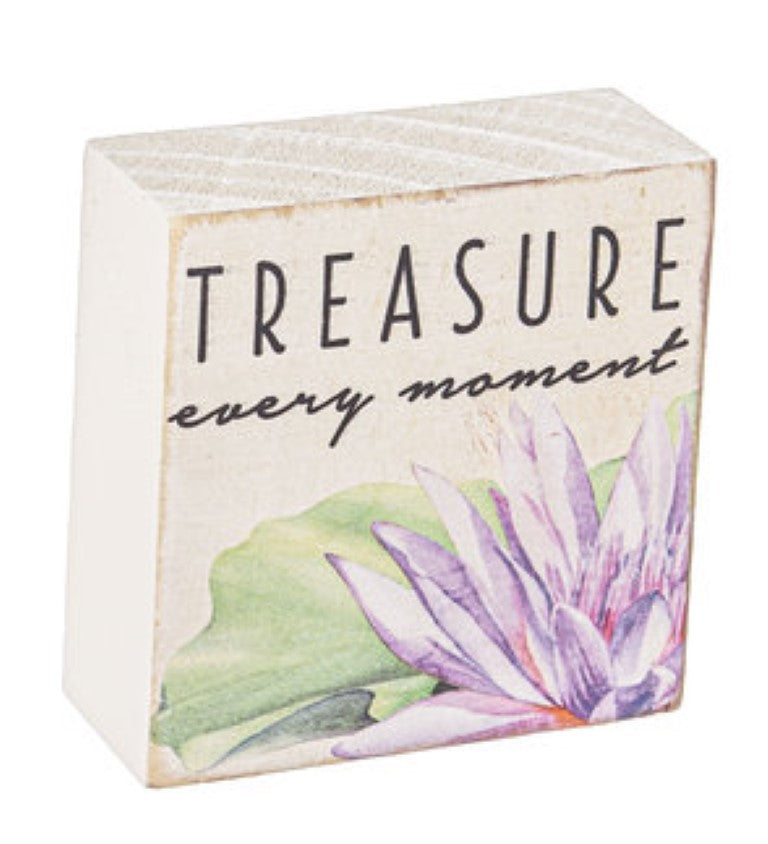 Watercolor Lilies Sign  Block -
