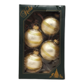 Krebs Value Glass Ornament 4 pack - Golden Stripe Satin Finish