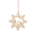 Wooden Holiday Icon Ornament - Snowflake - Reindeer