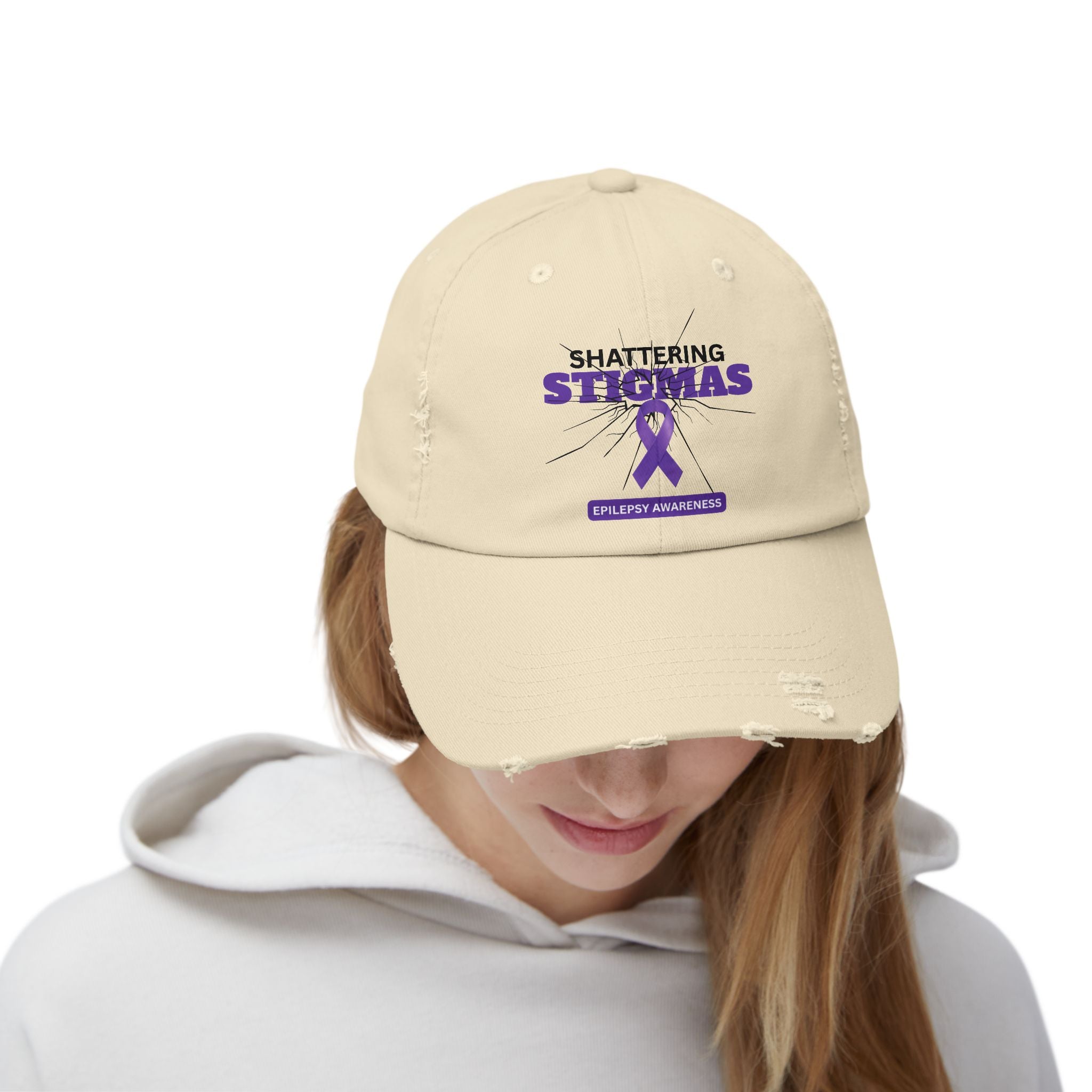 Unisex Distressed Cap - Shattering Stigmas for Epilepsy Awareness