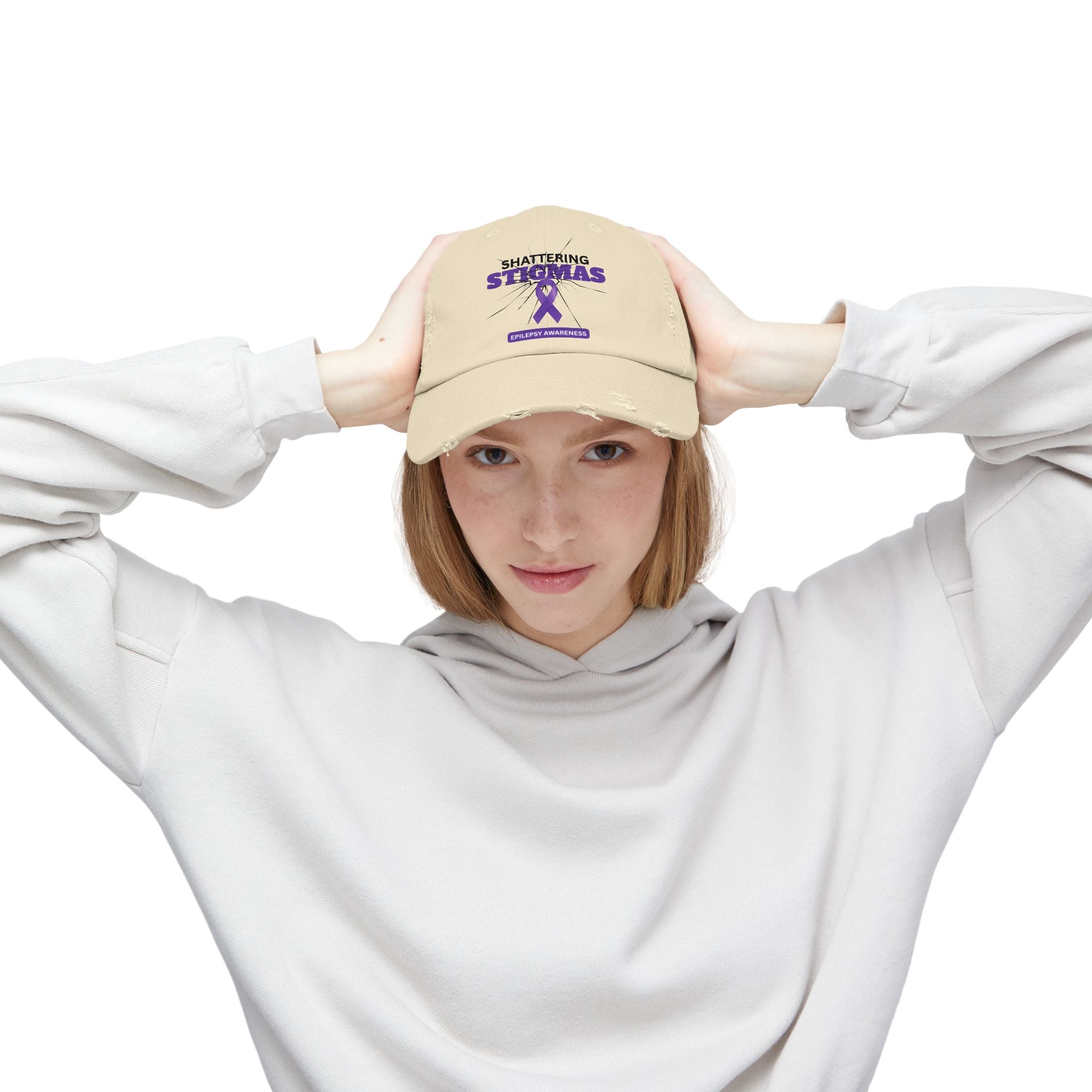Unisex Distressed Cap - Shattering Stigmas for Epilepsy Awareness
