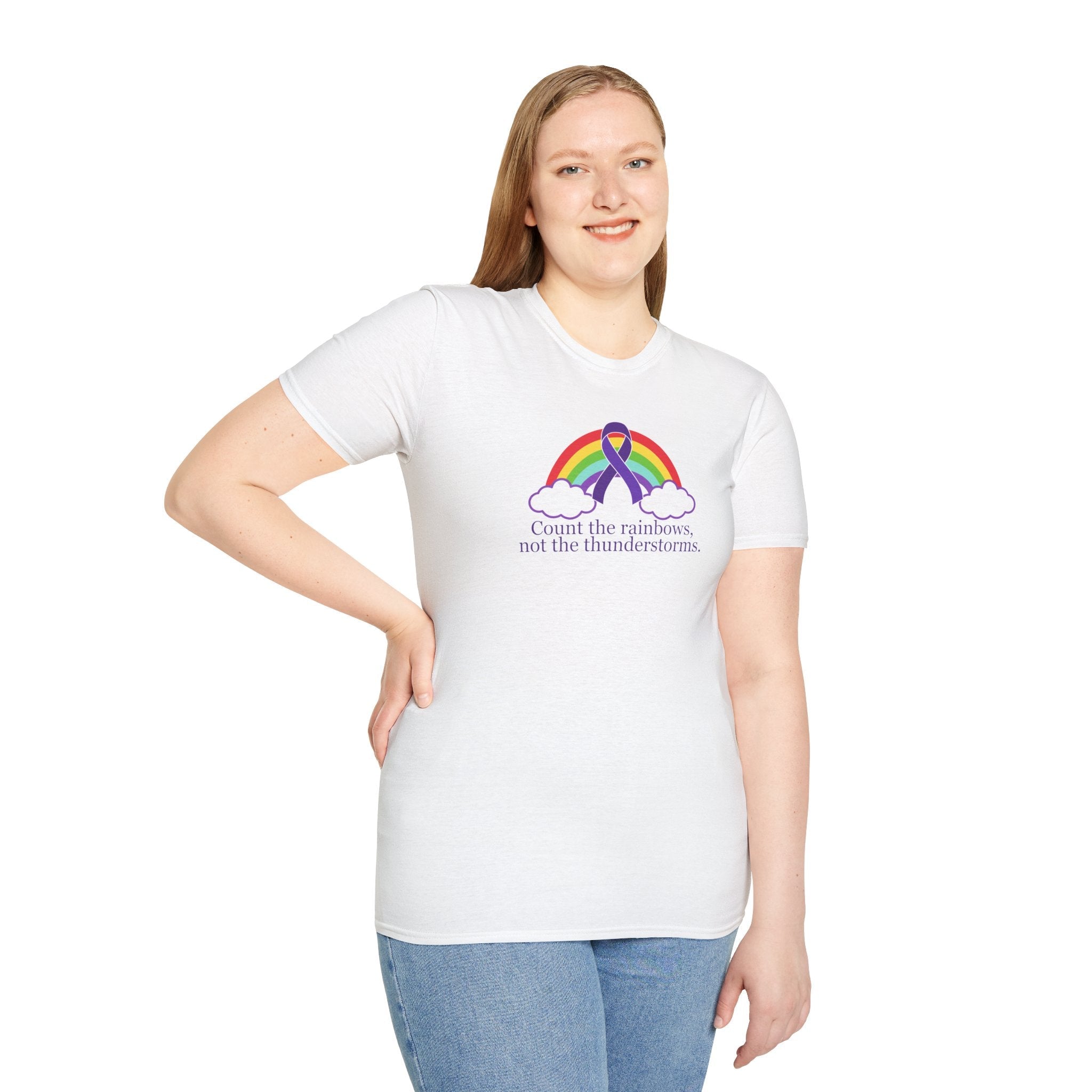 Unisex Softstyle T-Shirt - 'Count the Rainbows' Inspirational Tee