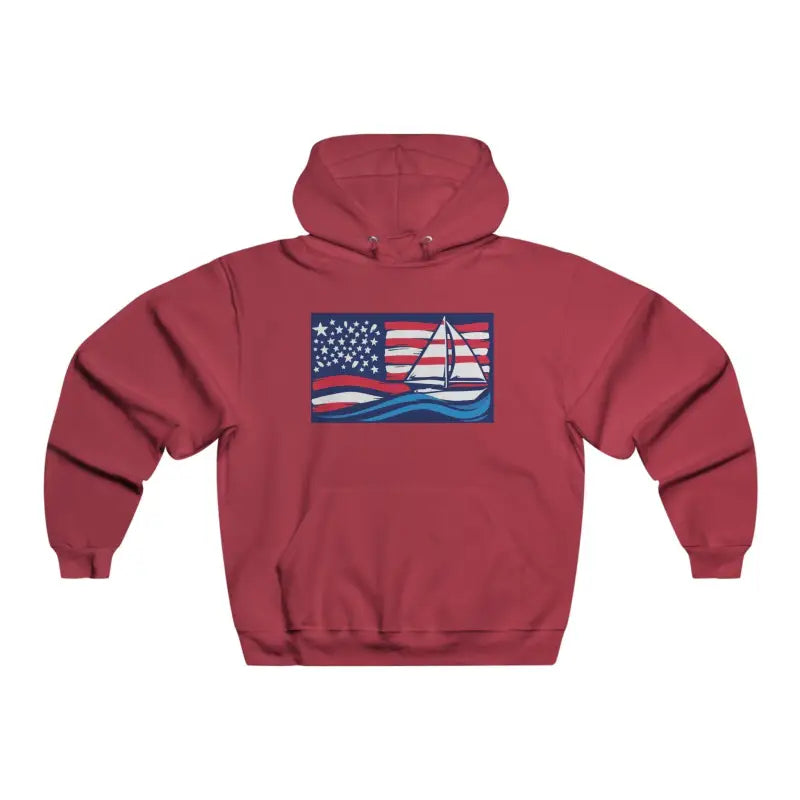 Ocean State Styles Hooded Sweatshirt Sailboat Flag Print