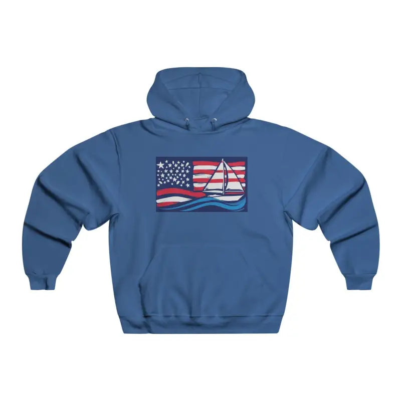 Ocean State Styles Hoodie United By American Flag Sailboat