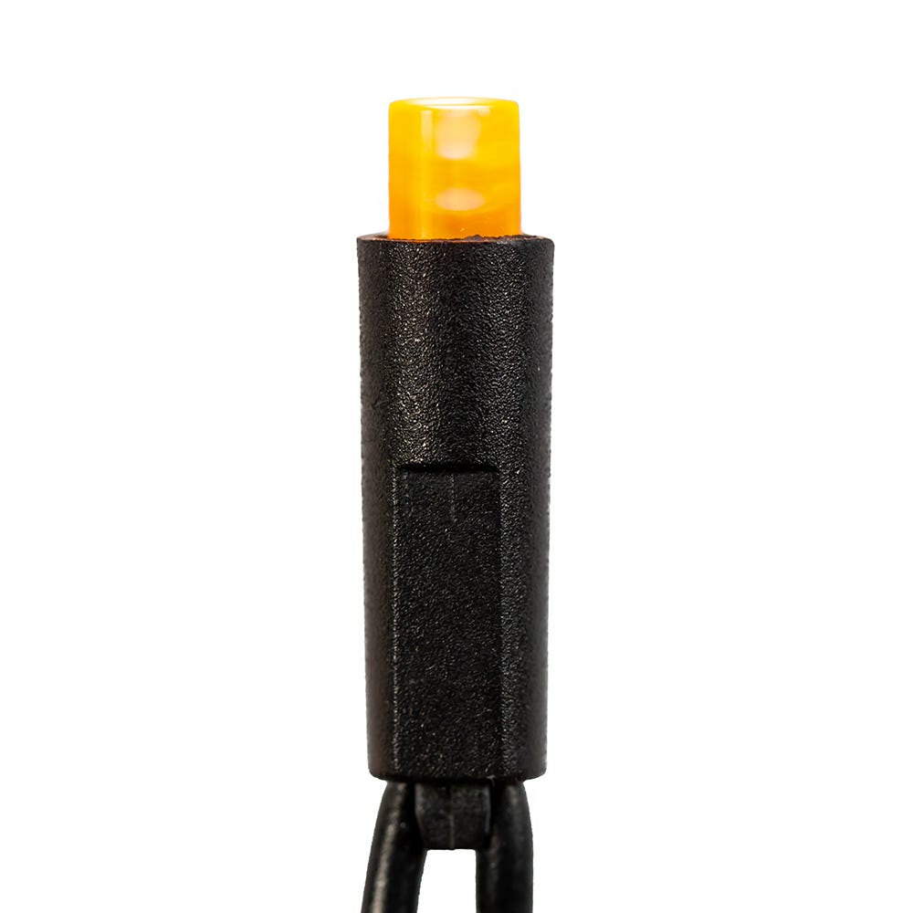 50-Light 5MM Amber Frost LED Black Wire Light Set