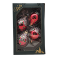 Krebs Value Glass Ornament 4 pack - Red Sequined Drops