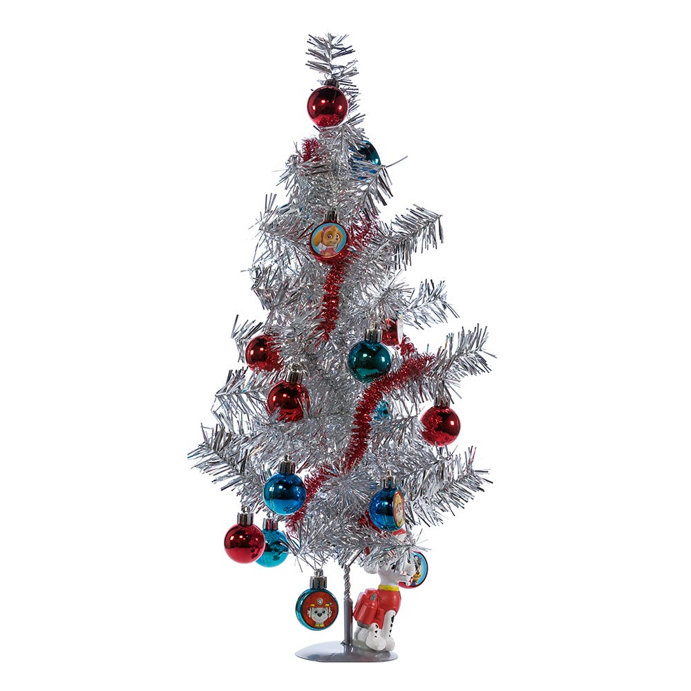 Paw Patrol Mini Tinsel Christmas Tree and Ornament Set