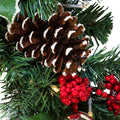 18" Battery-Operated LED Holly Berry and Pinecone Wreath
