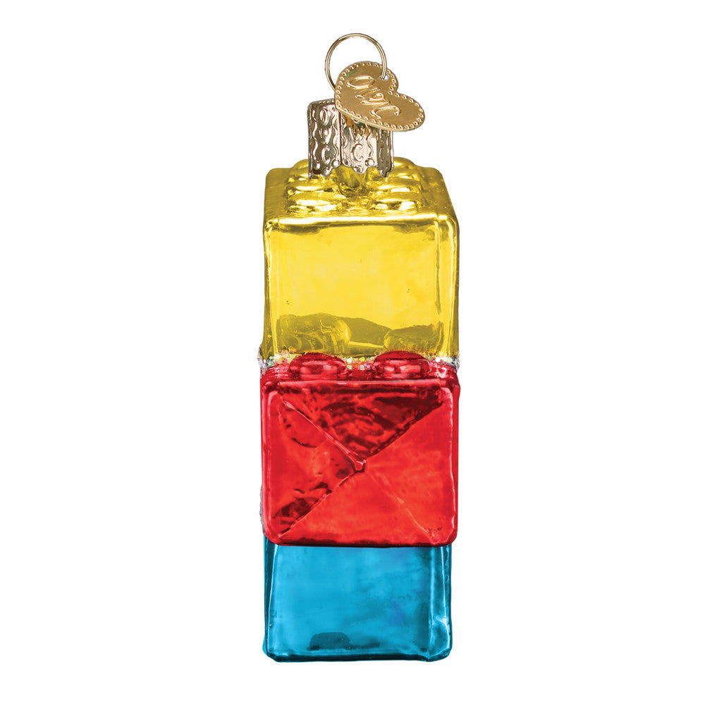 Building Blocks Glass Ornament