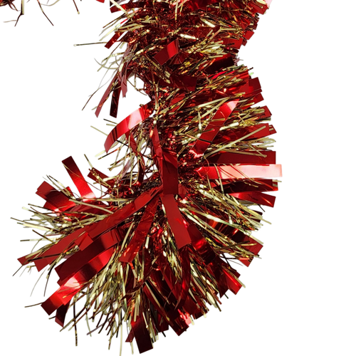 12 foot 6 Ply Luxury Tinsel Garland - Red/Gold