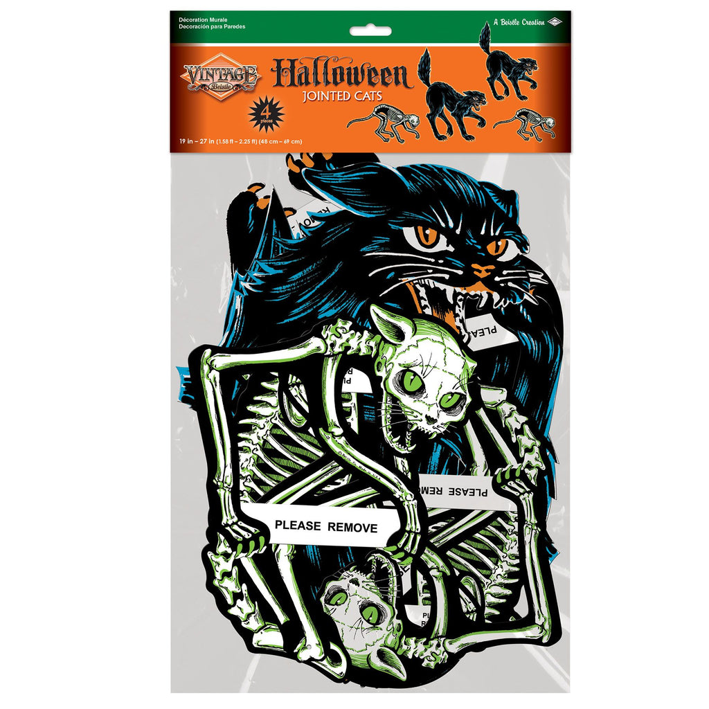 Vintage Halloween Jointed Cats