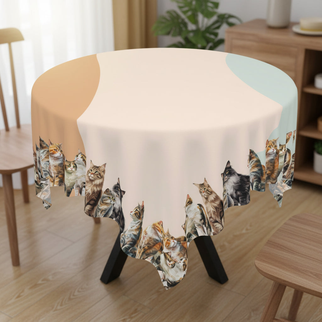 Watercolor Cat Lover's Tablecloth