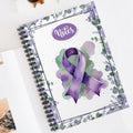 Watercolor Purple Ribbon Spiral-Bound Notebook for Creative Note-Taking