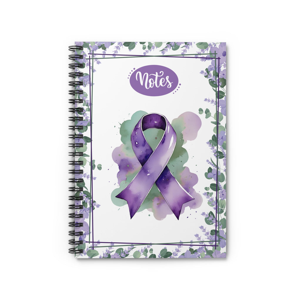 Watercolor Purple Ribbon Spiral-Bound Notebook for Creative Note-Taking