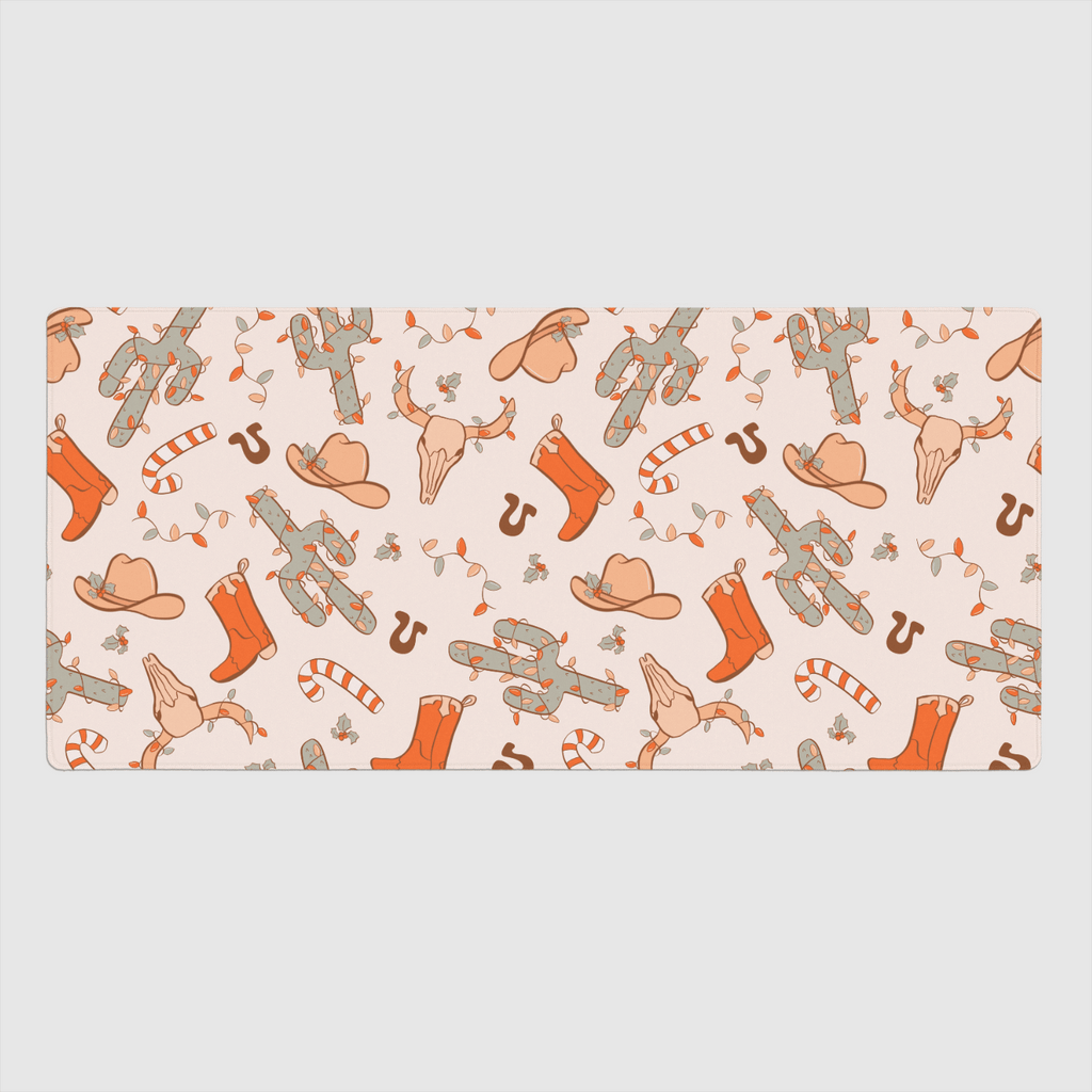 Western Holiday Large Desk Mat, 35” x 16”