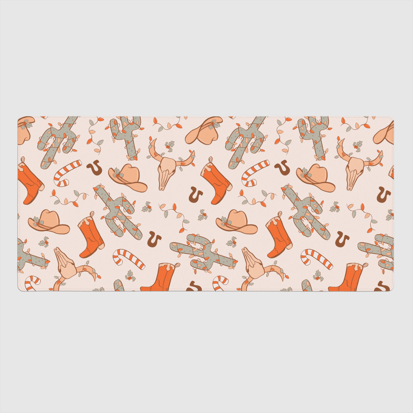 Western Holiday Large Desk Mat, 35” x 16”
