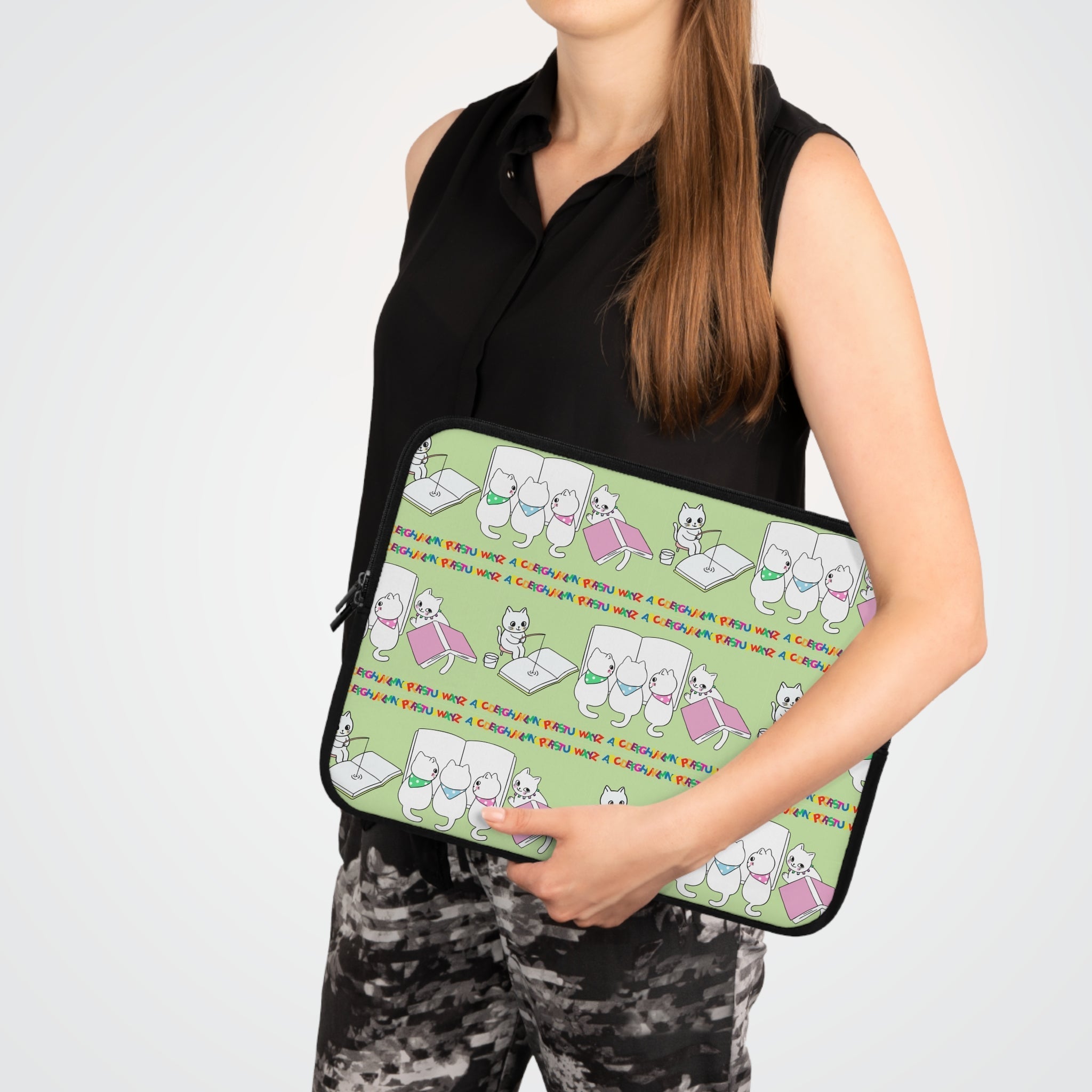 Whimsical Cat Laptop Sleeve