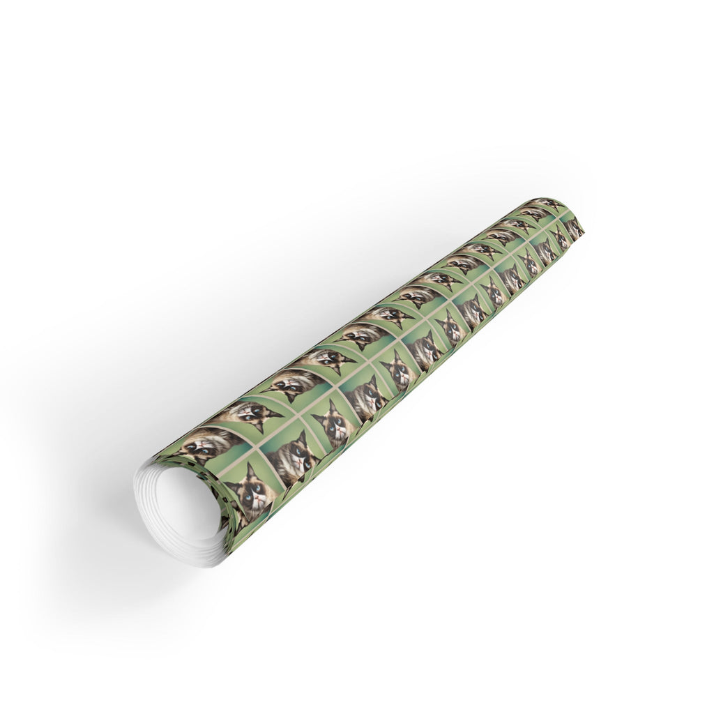 Whimsical Irritable Cat Gift Wrapping Paper Roll - Perfect for Animal Lovers
