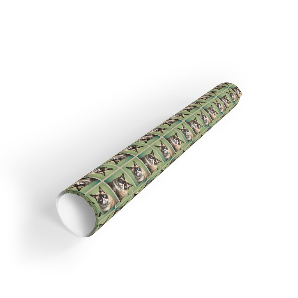 Whimsical Irritable Cat Gift Wrapping Paper Roll - Perfect for Animal Lovers