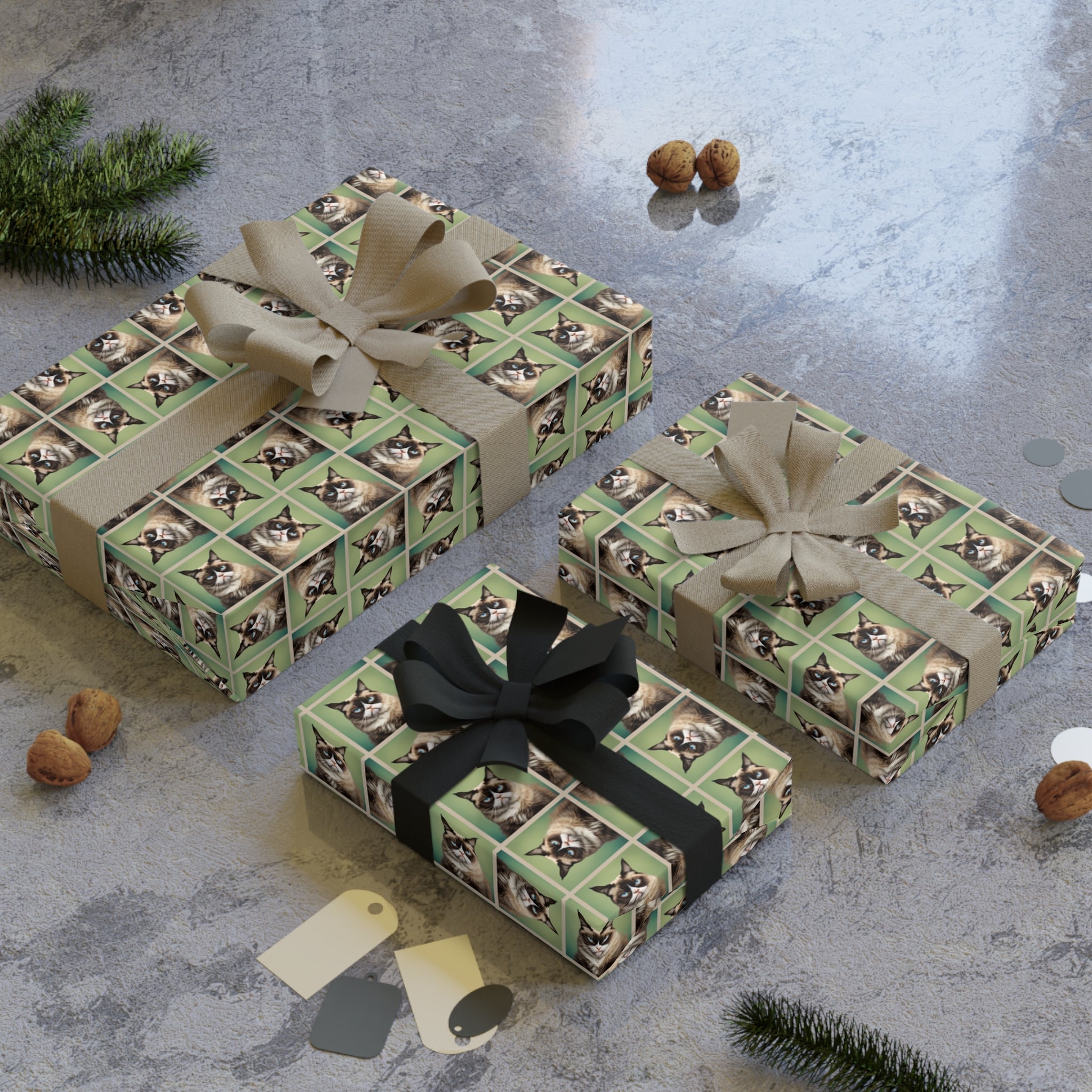 Whimsical Irritable Cat Gift Wrapping Paper Roll - Perfect for Animal Lovers