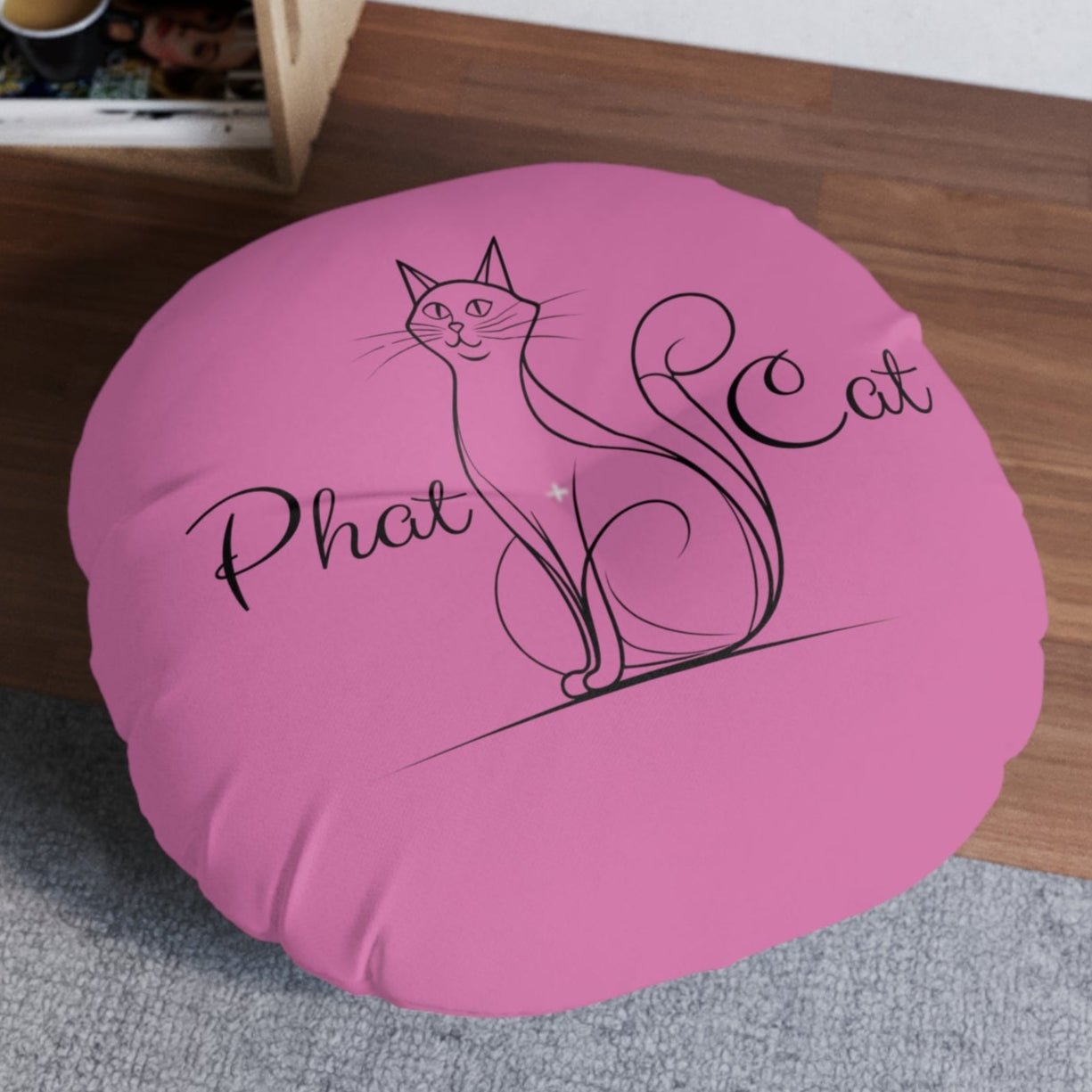 Whimsical Phat Cat Tufted Floor Pillow