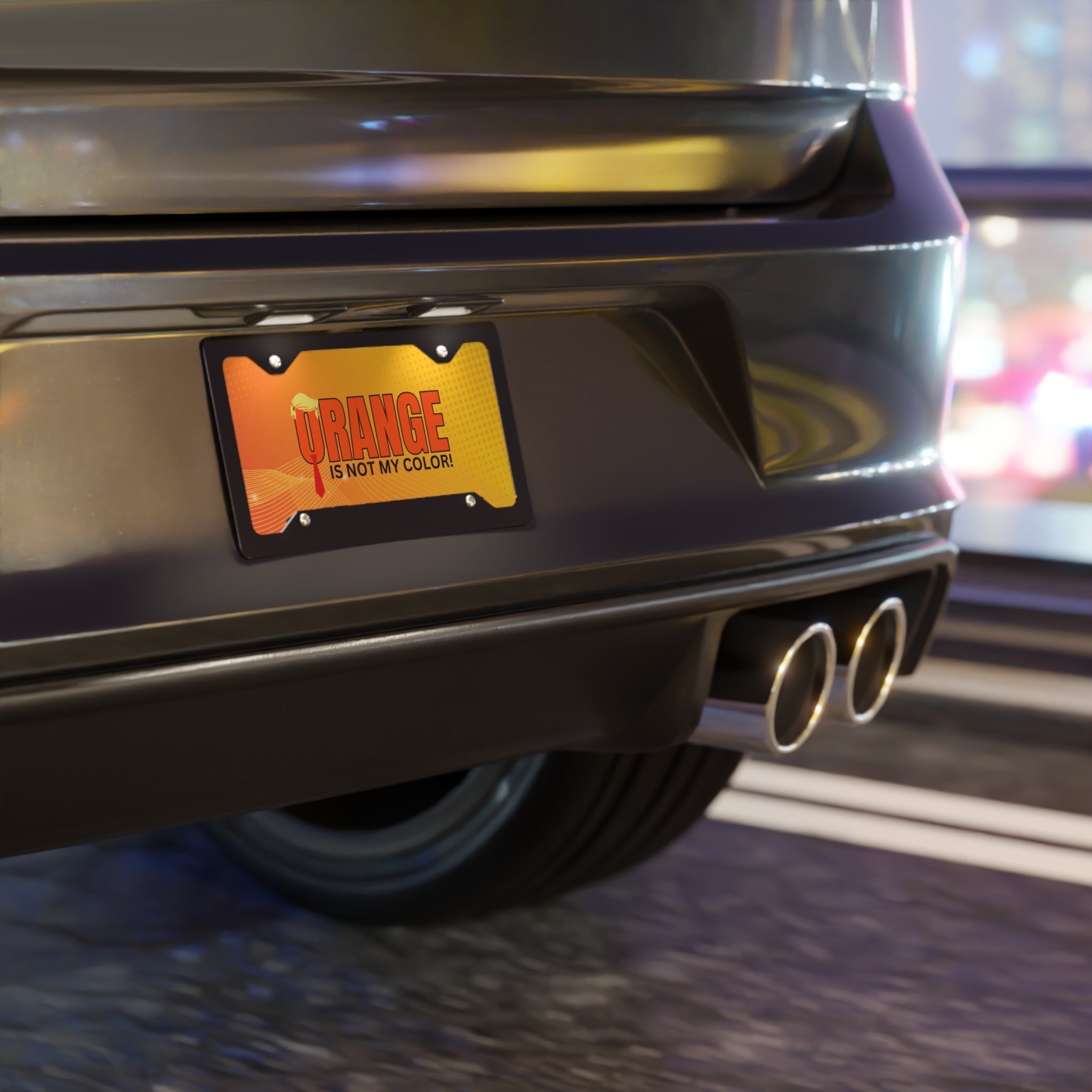 Whimsical Vanity Plate - 'Orange Is Not My Color!'