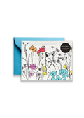 Whisker Blooms: Floral Feline Wildflower Seed Paper Card