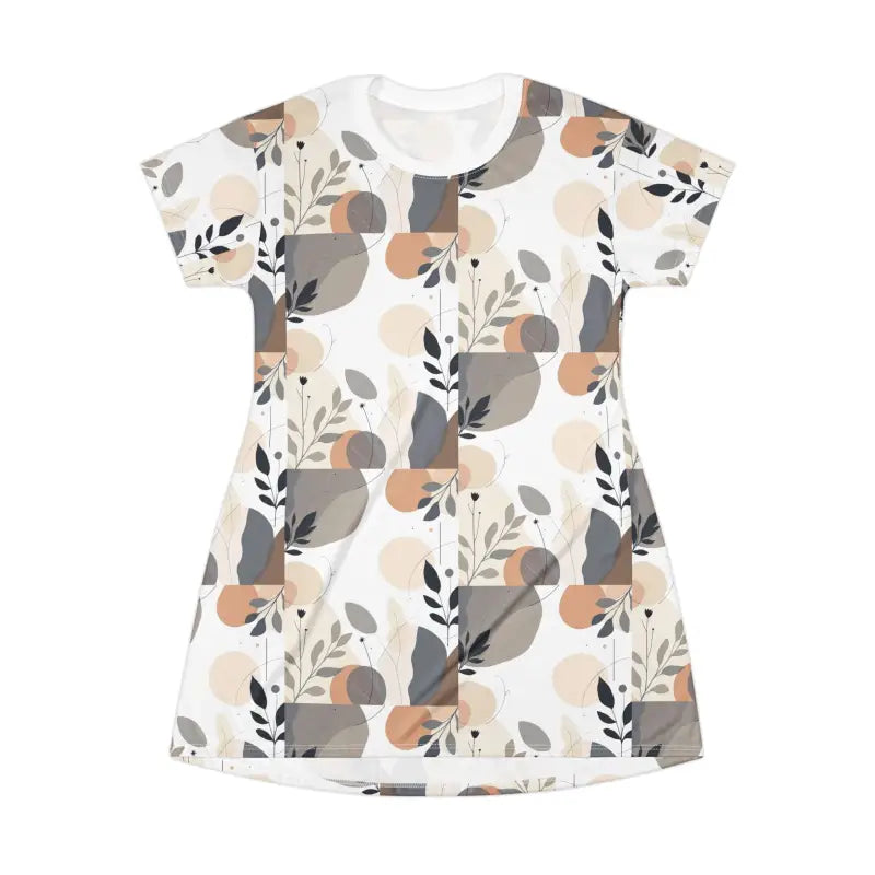 Ocean State Styles T Shirt Dress Abstract Floral Relaxed Fit