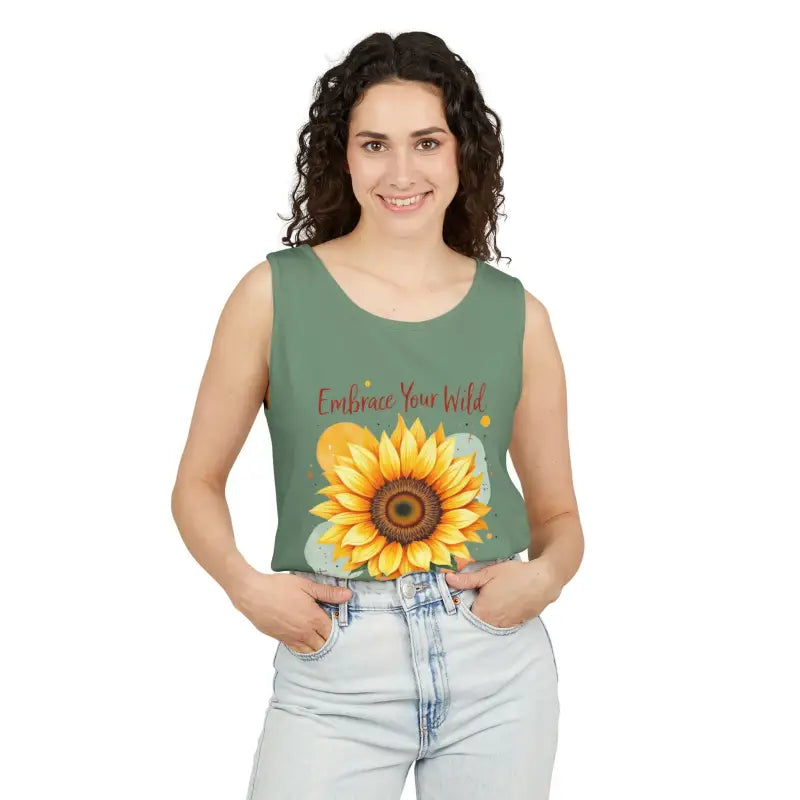 Ocean State Styles Tank Top Vibrant Sunflower Print
