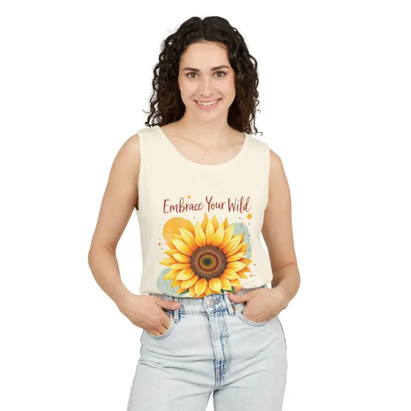 Ocean State Styles Tank Top Vibrant Sunflower Print
