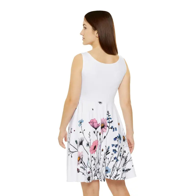 Ocean State Styles Floral Print Sleeveless Skater Dress