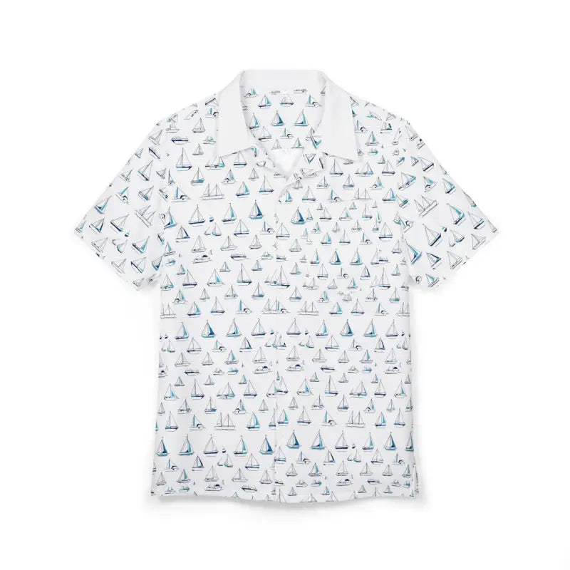 Ocean State Styles Shirt Sailboat Pattern Short Sleeve