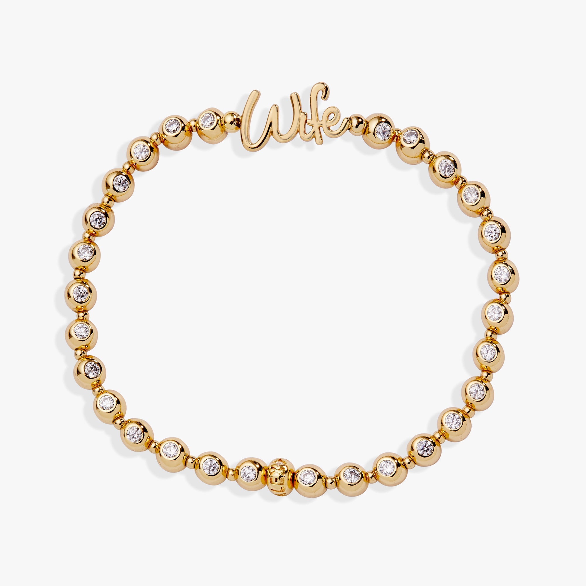 Wife Elongated Crystal Stretch Bracelet