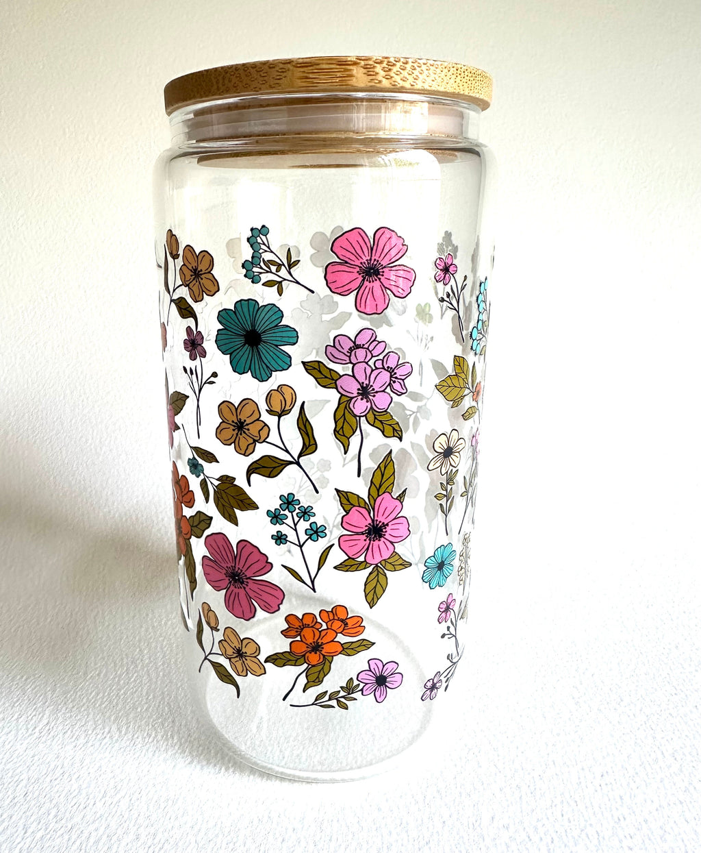 Wildflower 16 oz. Glass Cup