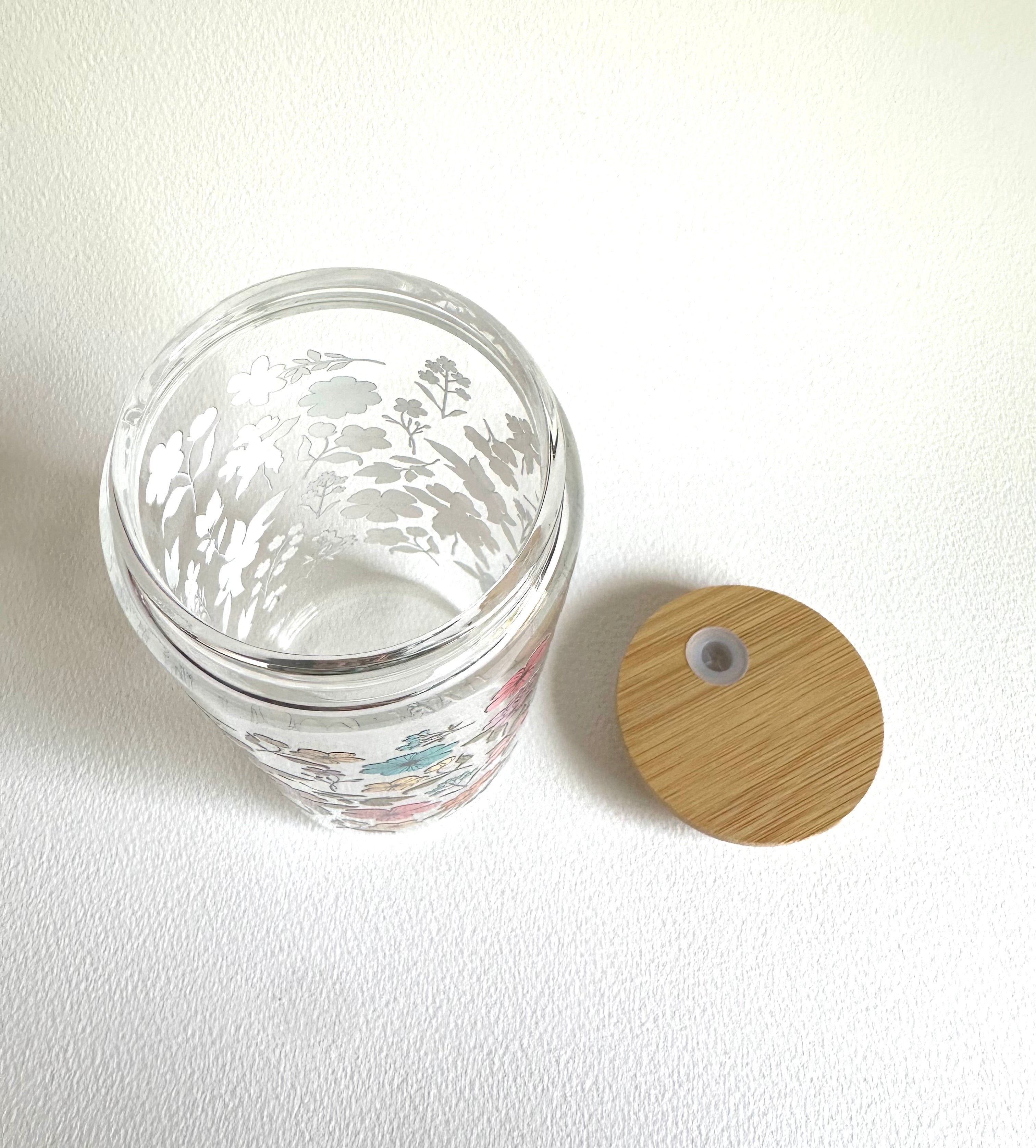 Wildflower 16 oz. Glass Cup