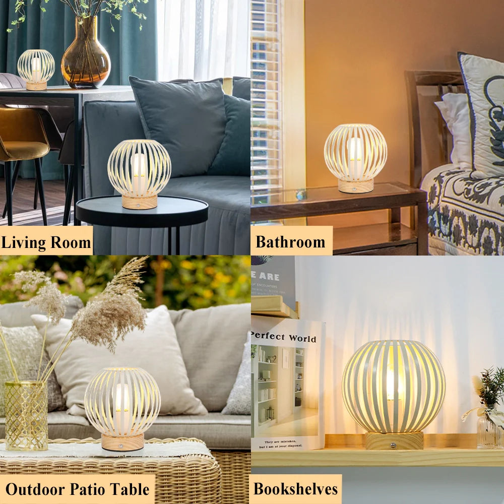  6'H Rechargeable Touch Bedside Table Lamp(Round)