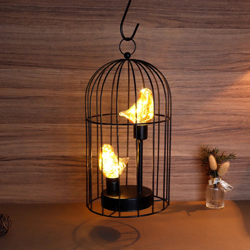 12"Tall Battery Operated Birdcage Decorative Lamp